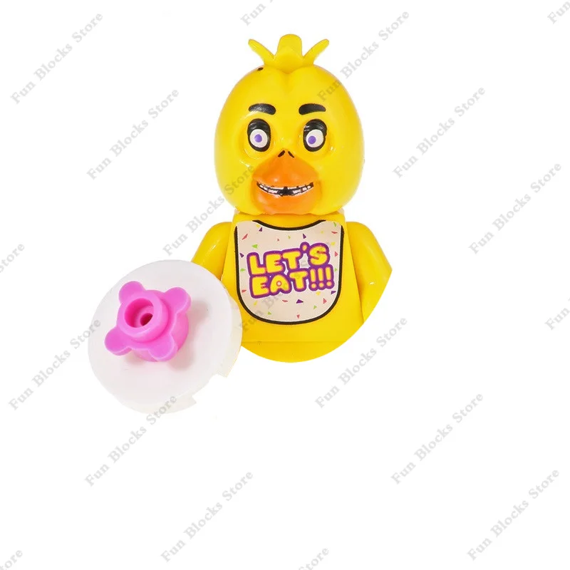 게임 클래식 영화 인형 FNAF Five Nightmare 치카 폭시 골든 보니 베어 액션 피규어 벽돌 빌딩 블록 장난감 선물