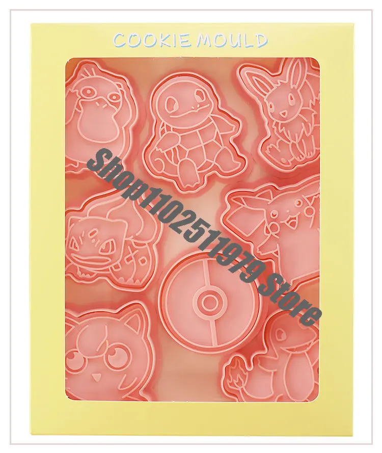 크리스마스 포켓몬 만화 피카츄 쿠키 세트, 포켓몬 피카츄 액션 피규어, DIY 케이크 인쇄 스텐실, 생일 선물, 8 피스