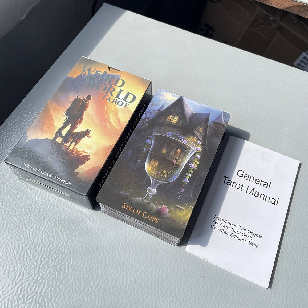초보자용 타로 카드, 종이 안내서, 선지자 예언, 오라클 점술 타로 영어 버전, 350 GSM 종이, 12x7cm