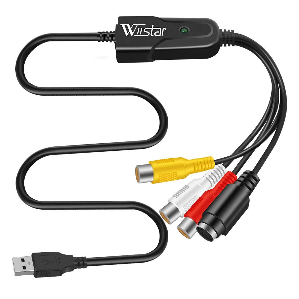 USB 2.0 오디오 비디오 캡처 카드 캡처 어댑터 VHS-DVD 비디오 캡처, Windows 10/8/7/XP 캡처 비디오