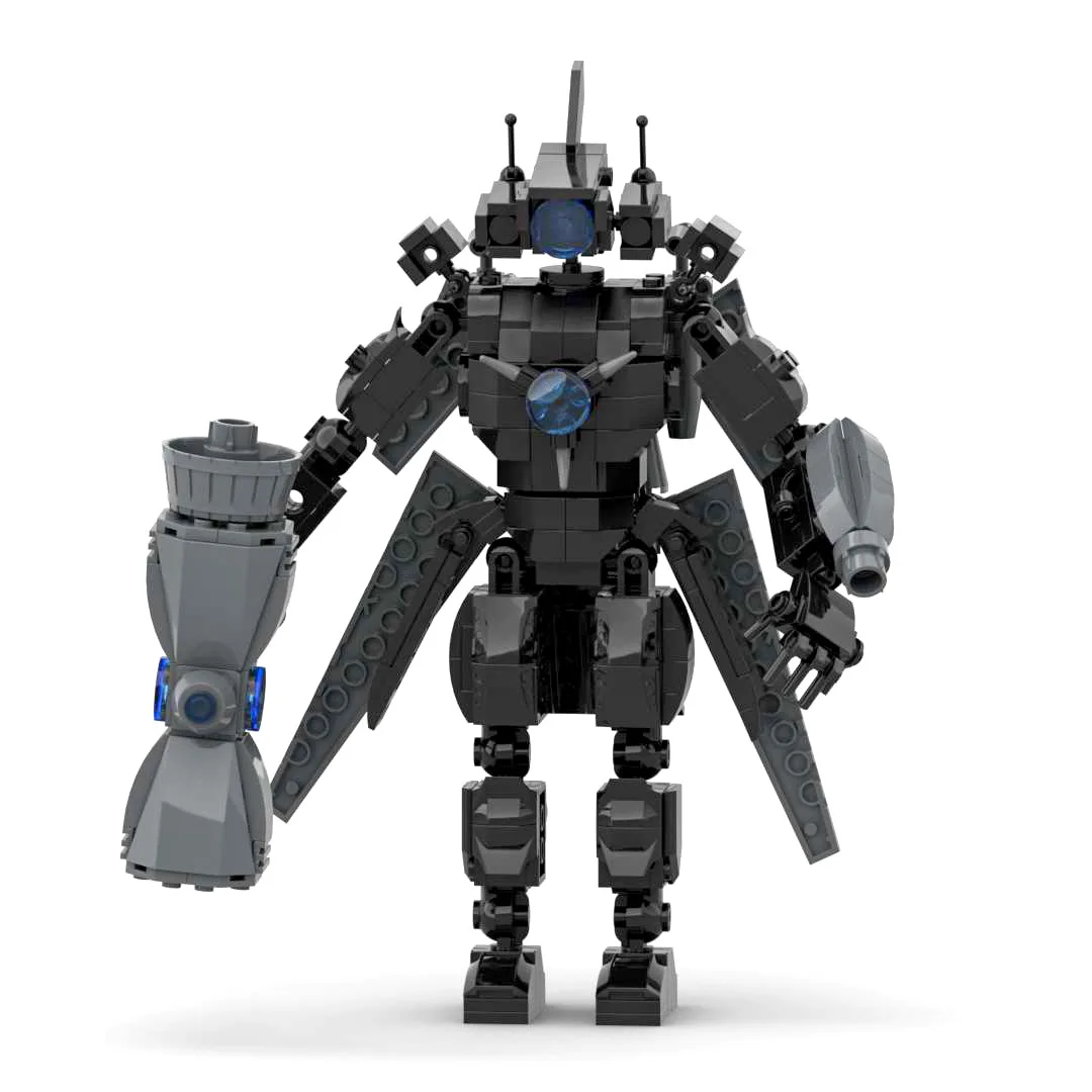 MOC 타이탄 카메라맨, 재미있는 애니메이션 비디오, Skibidi 변기, 건설 블록 장난감, 444 개