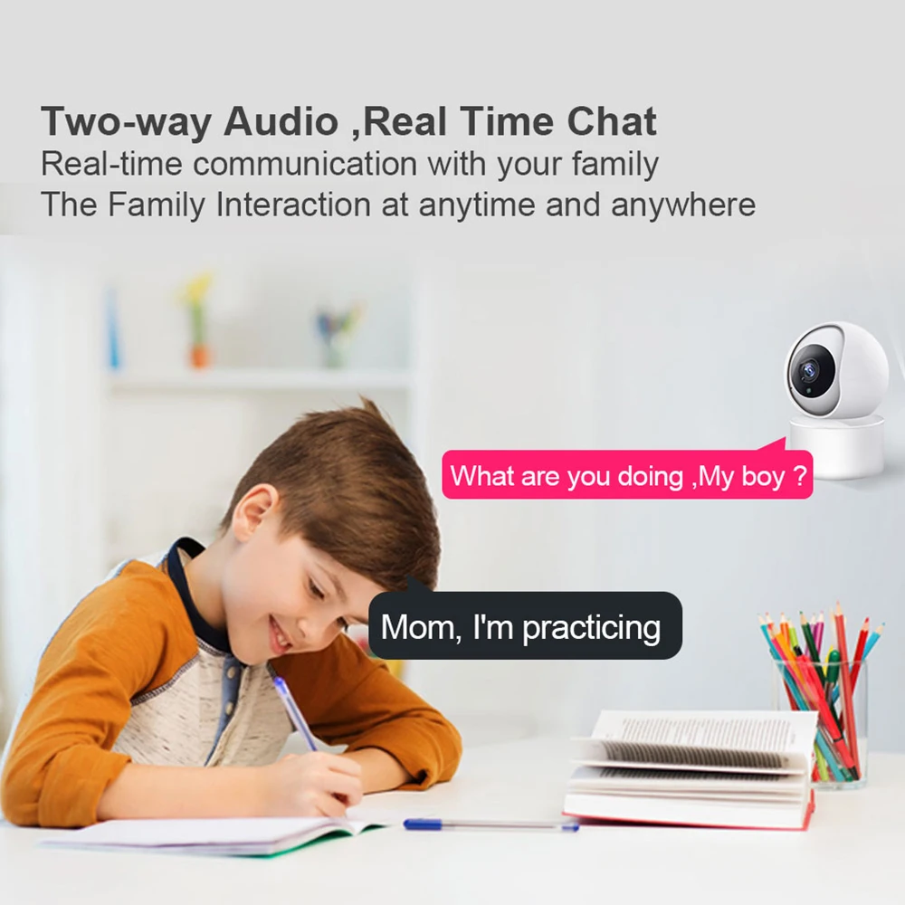5MP IP 와이파이 감시 보안 카메라 베이비 모니터, 자동 인간 추적 캠, 풀 컬러 나이트 비전, 실내 비디오 카메라