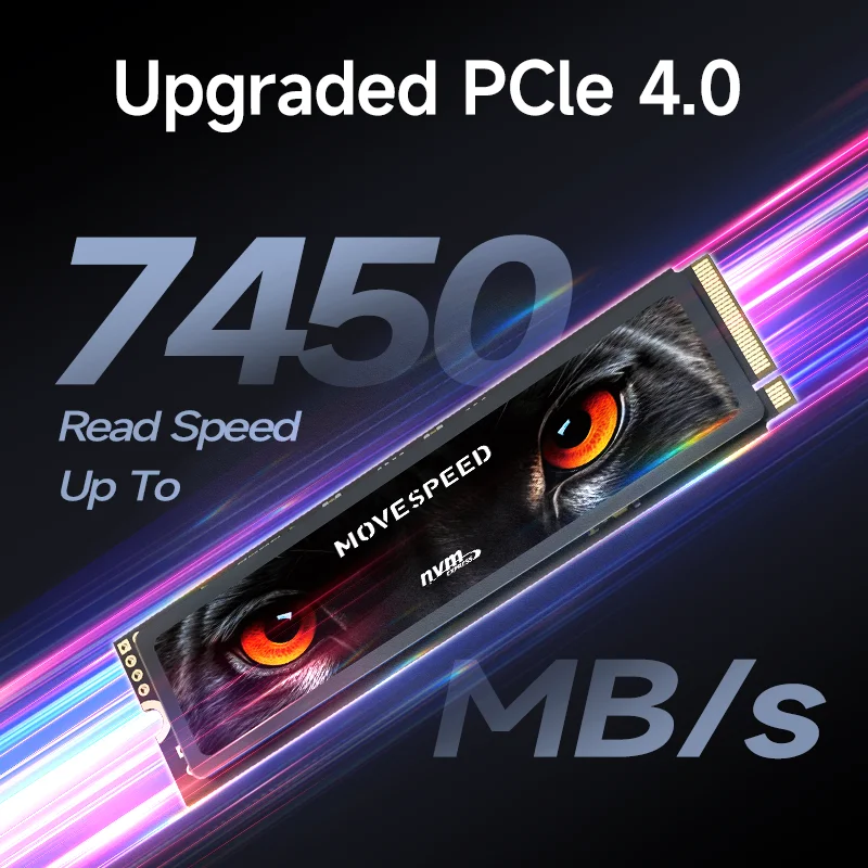 MOVESPEED 내장 솔리드 스테이트 하드 디스크, 7450 MB/s SSD NVMe M.2 2280 4TB 2TB 1TB, M2 PCIe 4.0x4 2280 SSD 드라이브, PS5 노트북 PC용