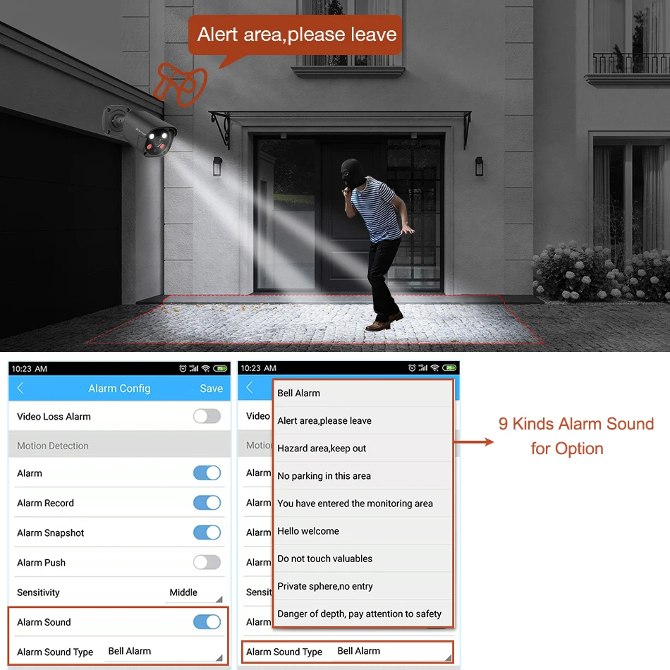 Techage H.265 5MP 4K 보안 POE IP 카메라 인간 감지 야외 양방향 오디오 비디오 감시 AI IP 카메라, NVR 시스템용