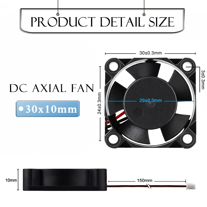 Gdstime DC 24V 팬 30MM x 10MM 듀얼 볼 베어링 브러시리스 자동차 램프 냉각 팬 30mm 마이크로 팬 3010 오디오 냉각 팬, 2 개