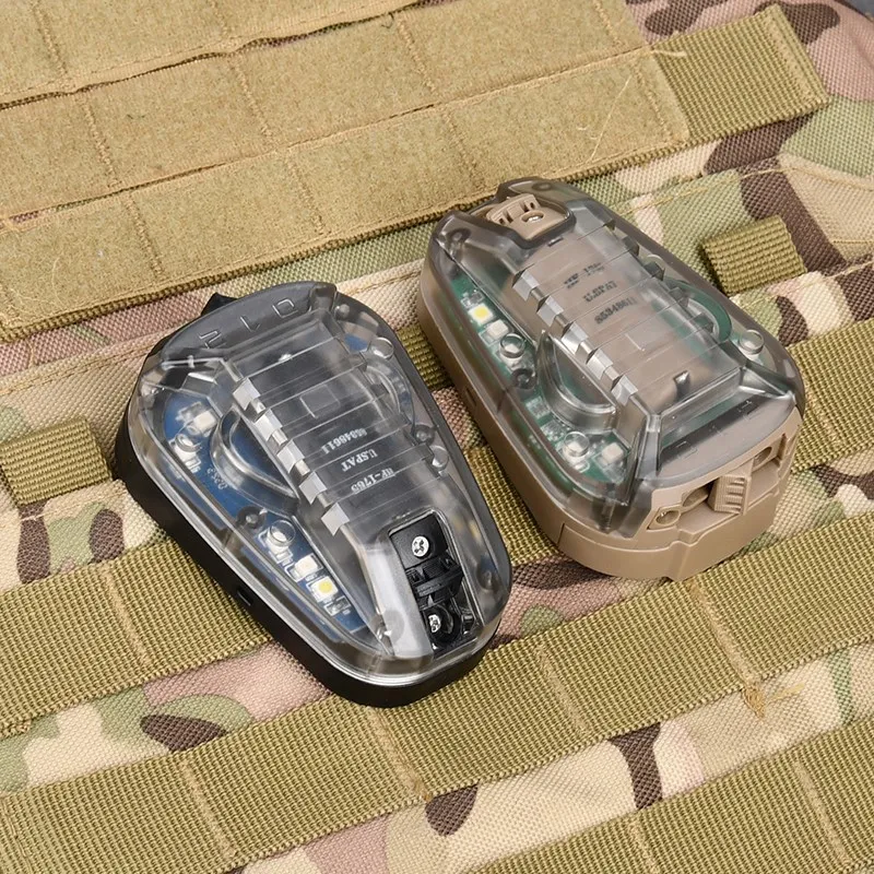 WADSN STAR 전술 헬멧 스트로브 라이트, 방수 다목적 무당 벌레 램프, 야외 생존 안전 IR 손전등