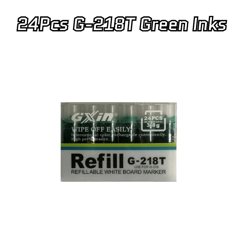 24 개 G-218T 화이트 보드 마커 펜 리필 잉크. 물-베이스, 쉬운 지우기. 대용량. 적합 교육, 사무실, 무독성