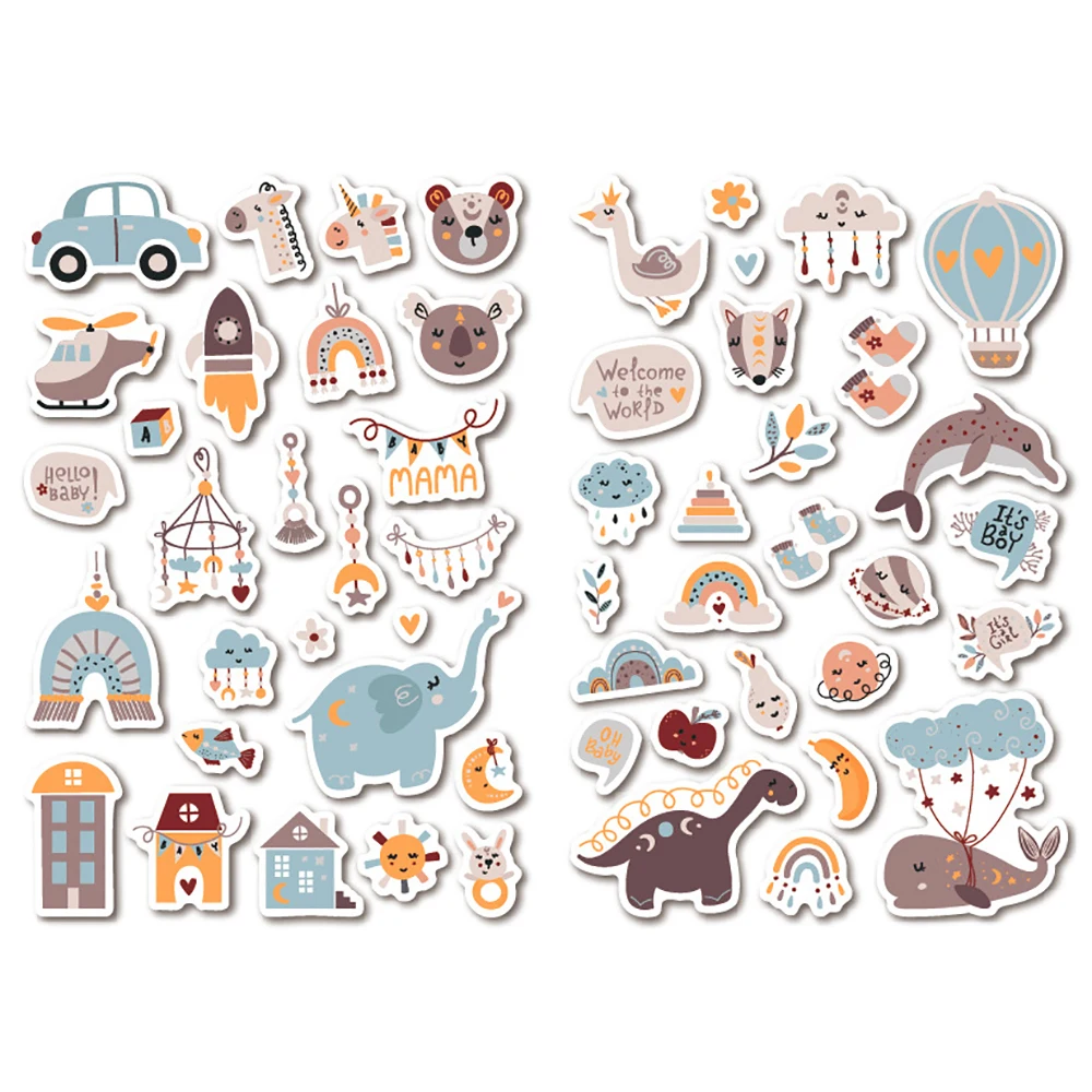 사진 앨범 봉투용 아기 스크랩북 스티커, 스크랩북 파티 선물, 4 매 78 개