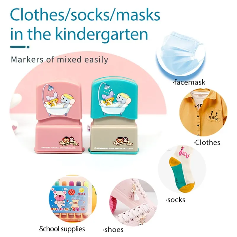 어린이 이름 인감 사용자 정의 학생 이름 스탬프 유치원 옷 방수 이름 스티커 크리스마스를 씻어 내지 않습니다