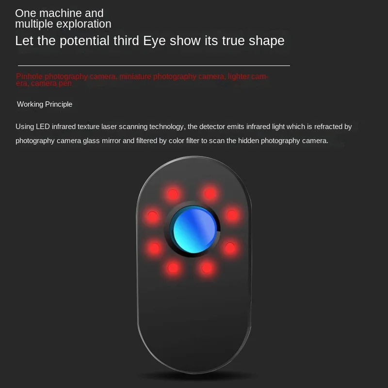 다기능 무선 카메라 렌즈 신호 탐지기 신호 감지 카메라, 전체 범위 안티 솔직한 RF 장치 파인더