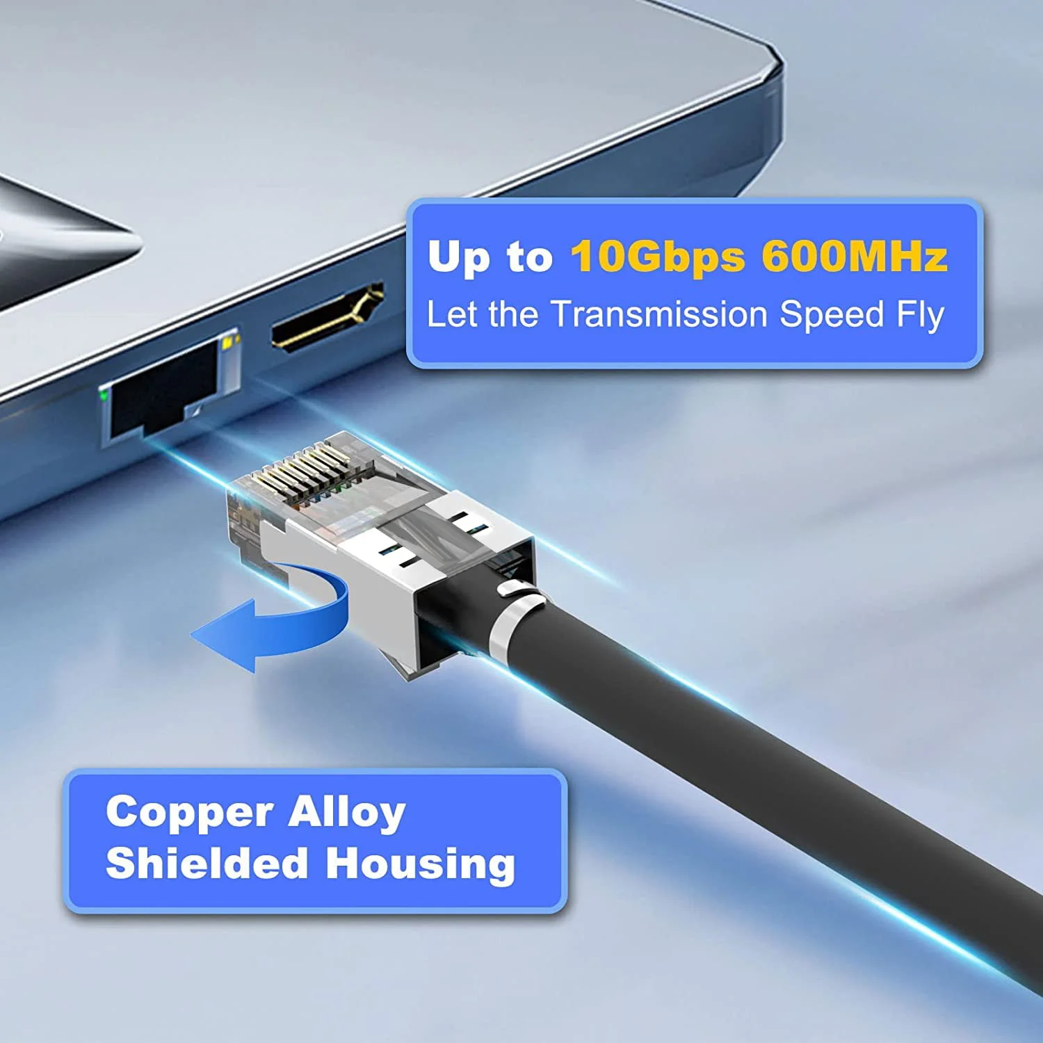 ZoeRax CAT6A CAT7 커넥터, RJ45 커넥터 통과, CAT6A CAT7 차폐, 3 갈래, 스트레인 릴리프 부츠, 블랙