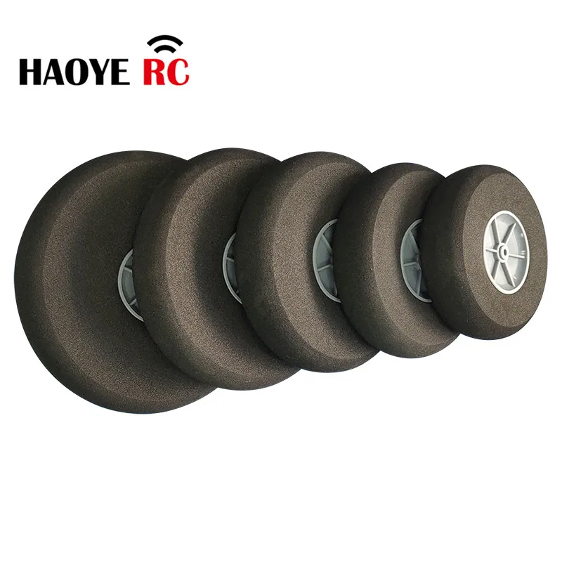 Haoye 고품질 비행기 바퀴 직경 25mm, 30mm, 40mm, 50mm, 60mm, 70mm, 80mm, 90mm, 100mm, 110mm RC 모델, 스폰지 휠, 타이어 랜딩 기어, 로트 당 2 개