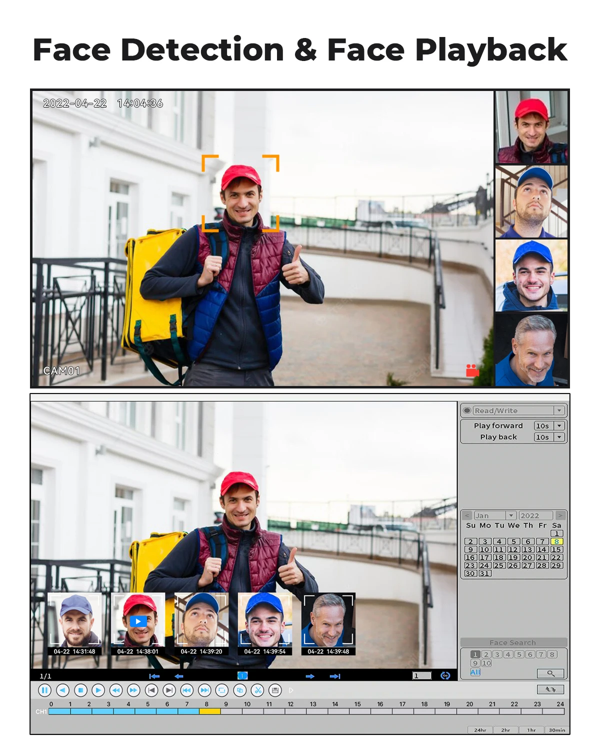 H.view 8Ch 4K 5MP 8MP CCTV 보안 카메라 시스템, Ptz 홈 비디오 감시 키트, 야외 Ip 카메라 휴머노이드 감지