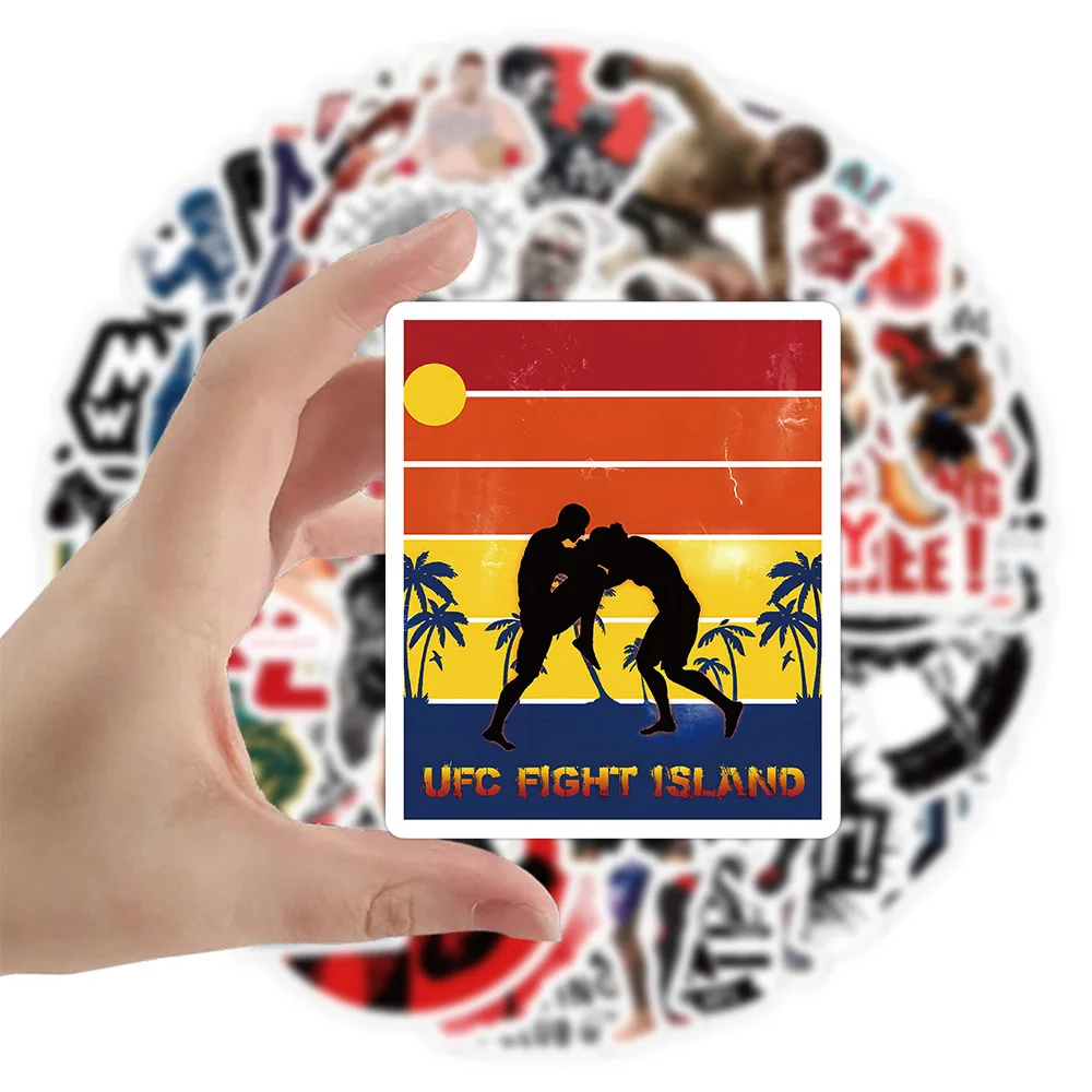 멋진 복싱 레슬링 스포츠 만화 스티커, DIY 노트북 수하물 스케이트보드 그래피티 데칼, 재미있는 어린이 장난감 선물, 10 개, 30 개, 52 개