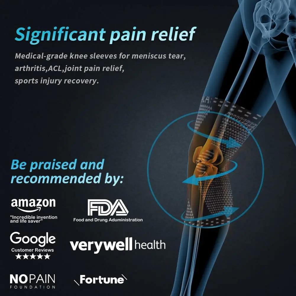 NEENCA 구리 무릎 보호대, 슬개골 젤 패드 및 무릎 통증 스포츠용 측면 안정기 관절염 ACL 관절 통증 완화
