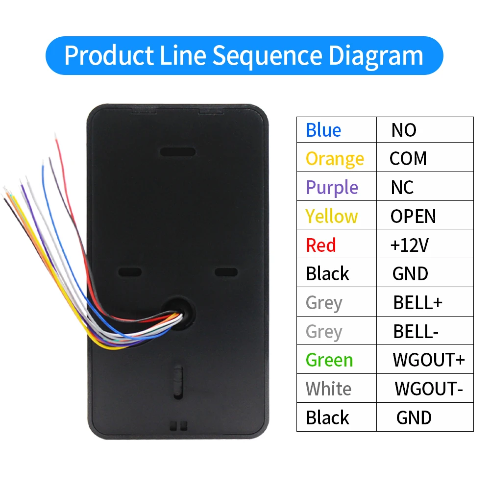 NFC 블루투스 투야 앱 백라이트 터치 13.56Mhz RFID 카드 액세스 제어 키패드, 도어락 오프너, WG 출력, 방수 IP66