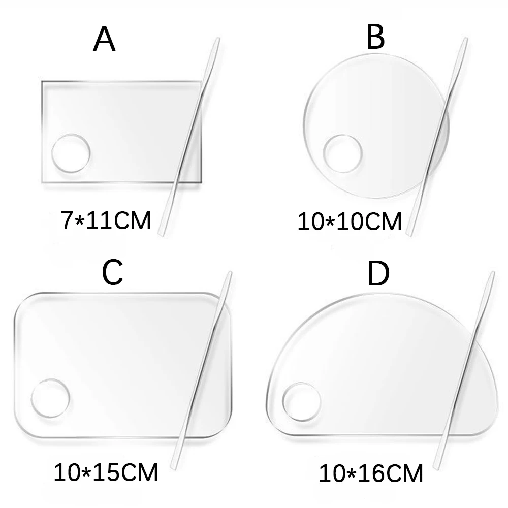 아크릴 투명 아크릴 메이크업 팔레트 젤 수채화 유화 믹서, 메이크업 아티스트 스페셜 네일 컬러 팔레트, 1 개