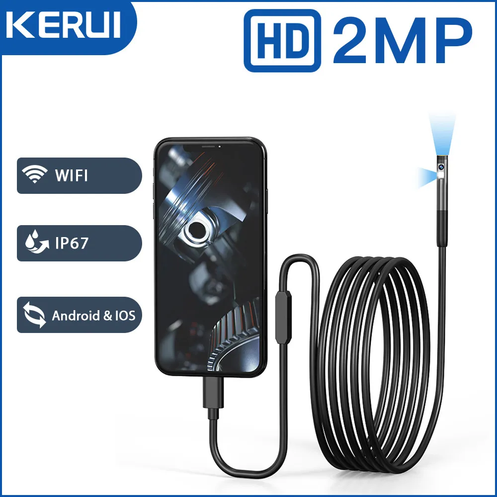 KERUI 2MP 단일 듀얼 렌즈 내시경 카메라, 안드로이드 미니 검사 카메라, 아이폰 방수 파이프라인 보스코프, 타입 C IOS title=KERUI 2MP 단일 듀얼 렌즈 내시경 카메라, 안드로이드 미니 검사 카메라, 아이폰 방수 파이프라인 보스코프, 타입 C IOS 