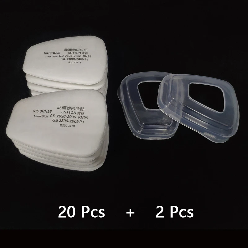 산업용 방진 필터 코튼, 3M 6200/7502/6800 화학 호흡기, 가스 마스크 스프레이 페인팅용 교체 가능, 5N11, 10 개, 50 개