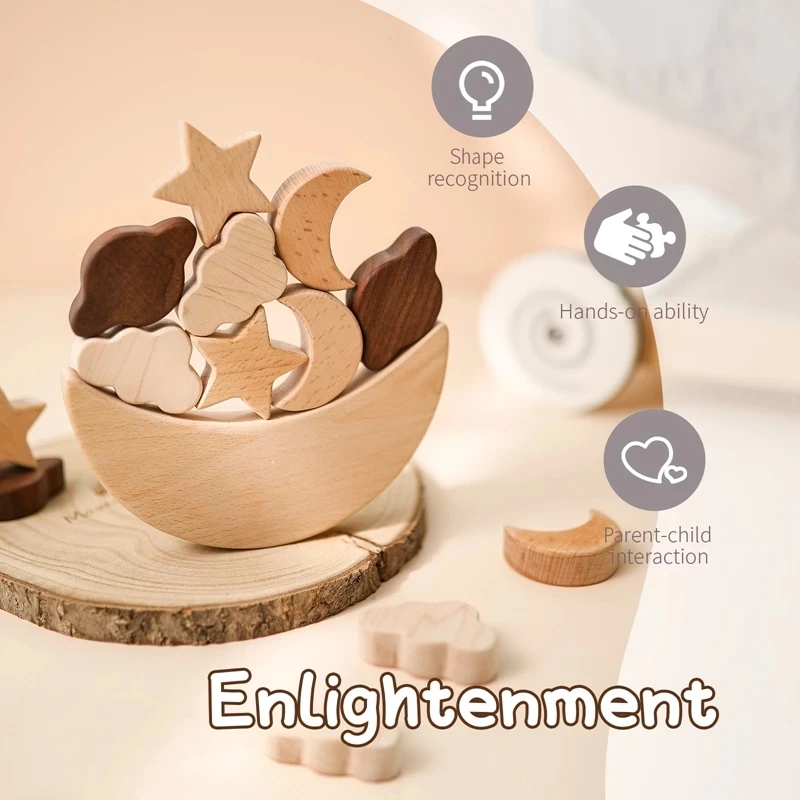 균형 규모 장난감 어린이 몬테소리 교육 완구 DIY 메이플 인형 베이비 밸런스 교육 생성자 어린이 선물