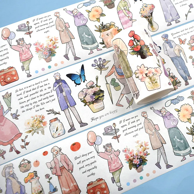 장식용 접착 테이프 문자 유럽 꽃다발 스크랩북 DIY 스크랩북 스티커, 로트 당 1 개