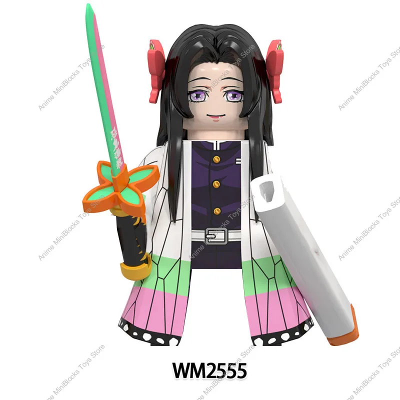 WM6162 악마 슬레이어 다키 기유타로 도우마 키부츠지 무잔 교코 빌딩 블록, 만화 미니 피규어 액션 장난감 브릭, 어린이