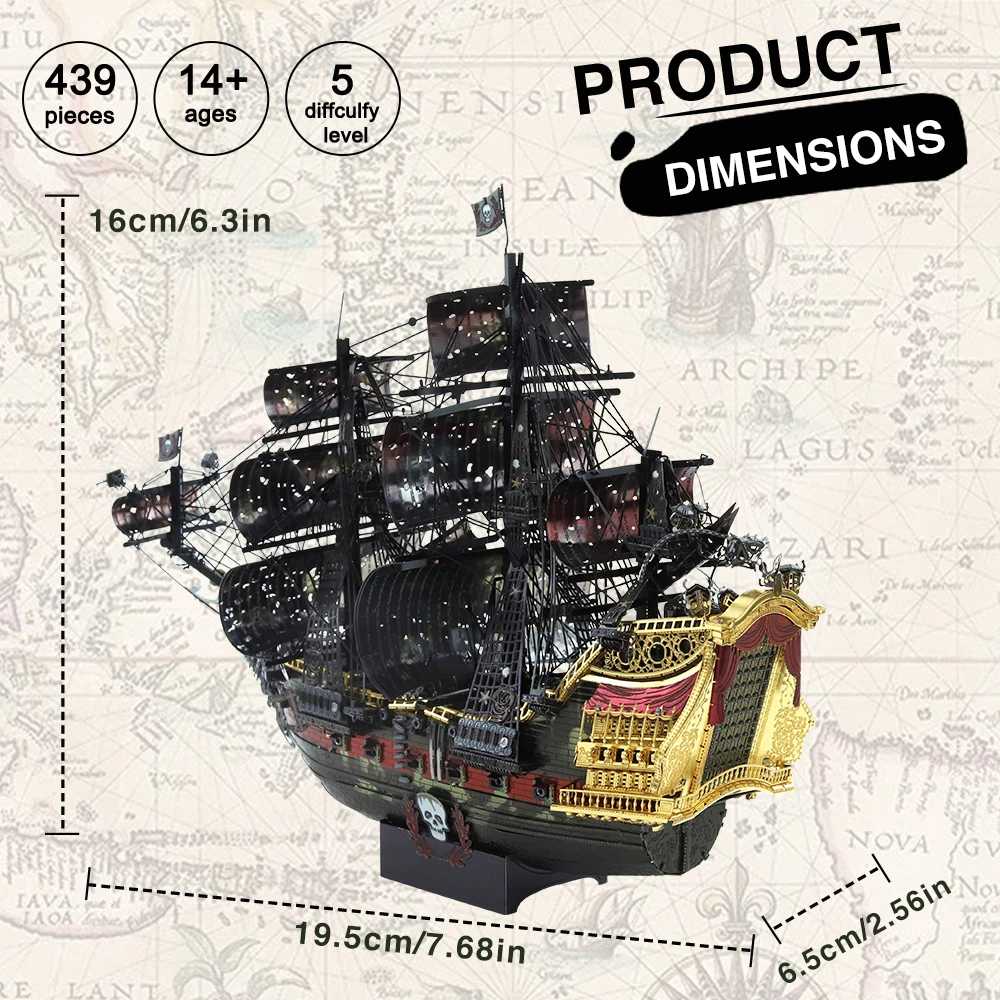 Piecool 모델 빌딩 키트, 앤의 여왕의 복수, 3D 금속 퍼즐, DIY 장난감, 직소 홈 데코, 십대들을 위한 선물