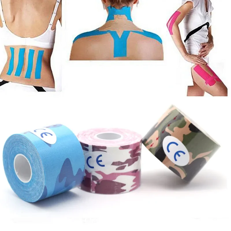 Kinesiotape 탄성 접착 붕대 근육 테이프, 축구 운동 요법 테이프, 스포츠 테이핑, 응급 처치 무릎 팔꿈치 교정기, 5cm * 5m