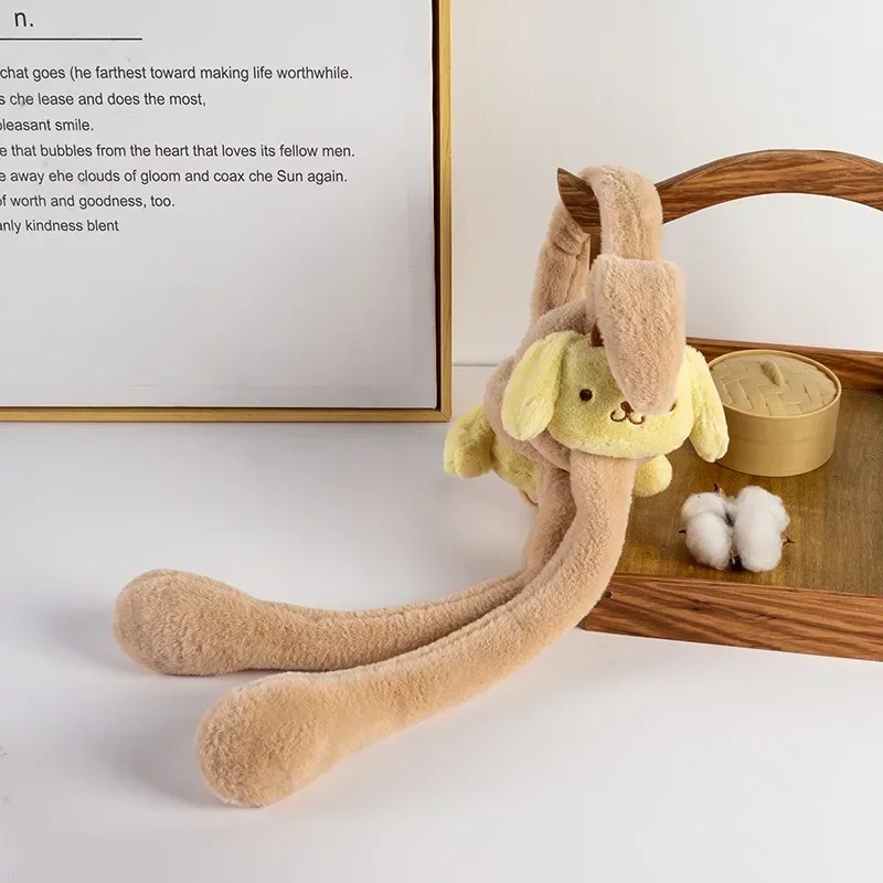 애니메이션 산리오 쿠로미 마이 멜로디 폼푸린 플러시 귀마개, 움직이는 귀가 있는 플러시 이어 워머, 겨울 따뜻한 동결 방지 귀마개, 신제품