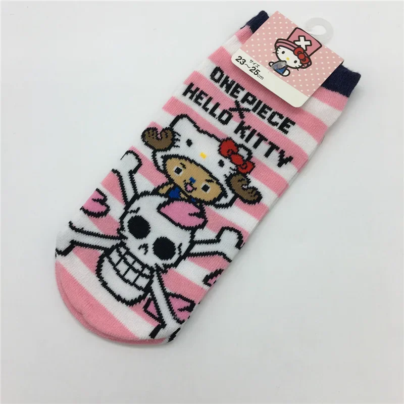 여성용 귀여운 헬로키티 양말, 만화 애니메이션 보트 양말, 보이지 않는 코튼, 통기성 짧은 양말, 어린이 생일 선물
