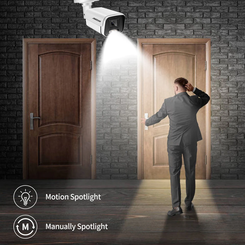 4K 보안 카메라 시스템 8MP 오디오 마이크 CCTV POE NVR AI 컬러 야간 홈 비디오 감시 카메라 야외 세트, 신제품