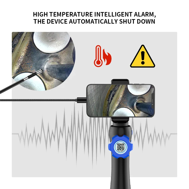 WDLUCKY HD 360 ° 6mm 내시경 카메라 검사, 1M IP67 방수 양방향 관절, IOS 안드로이드용 6LED