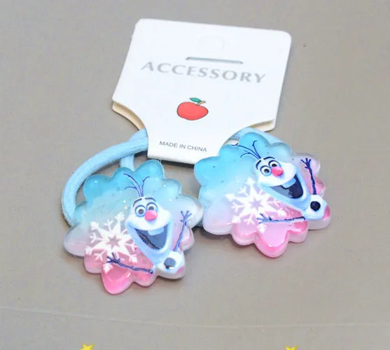 디즈니 냉동 헤어 로프 어린이 엘사 공주 헤어 액세서리, 아기 소녀 패션 파티 헤어 링, 머리 장식 장난감 선물, 신제품