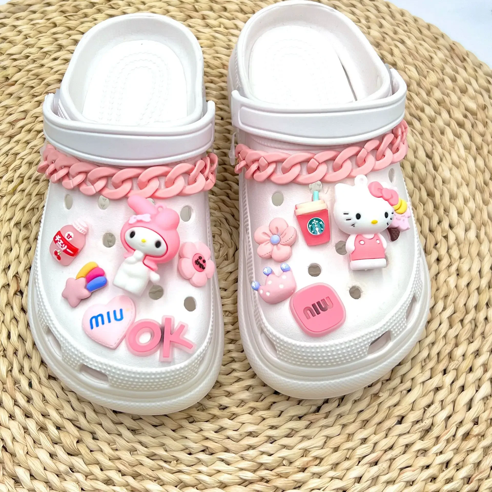 산리오 헬로 키티 액세서리 신발 참 버클 애니메이션 쿠로미 시나모롤 멜로디 만화 DIY 콤비네이션 소녀 선물