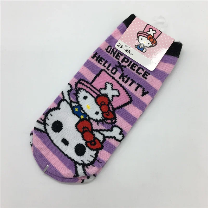 여성용 귀여운 헬로키티 양말, 만화 애니메이션 보트 양말, 보이지 않는 코튼, 통기성 짧은 양말, 어린이 생일 선물