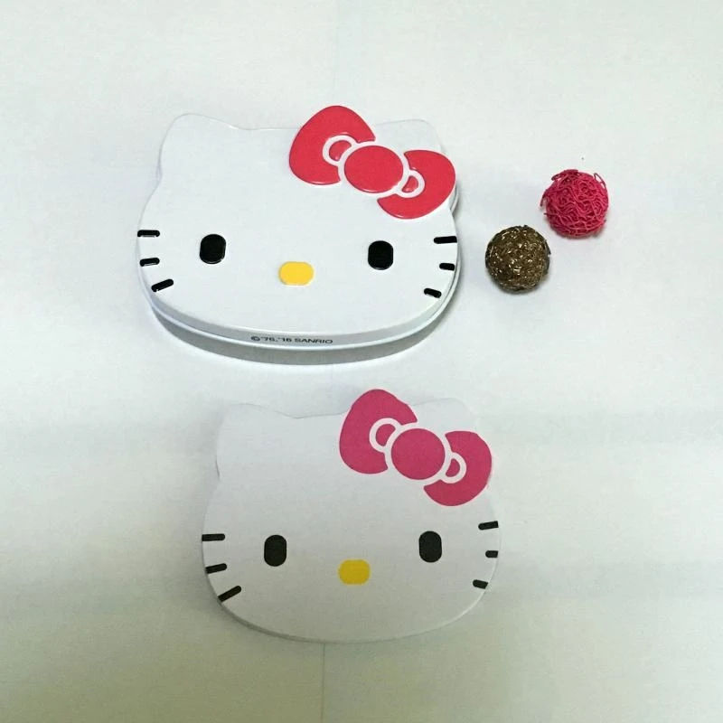 귀여운 헬로 키티 범용 다리미 상자, 귀여운 만화 편의 노트 상자, 주석 금속 보관 상자, 작은 사각형 상자, 여성 액세서리