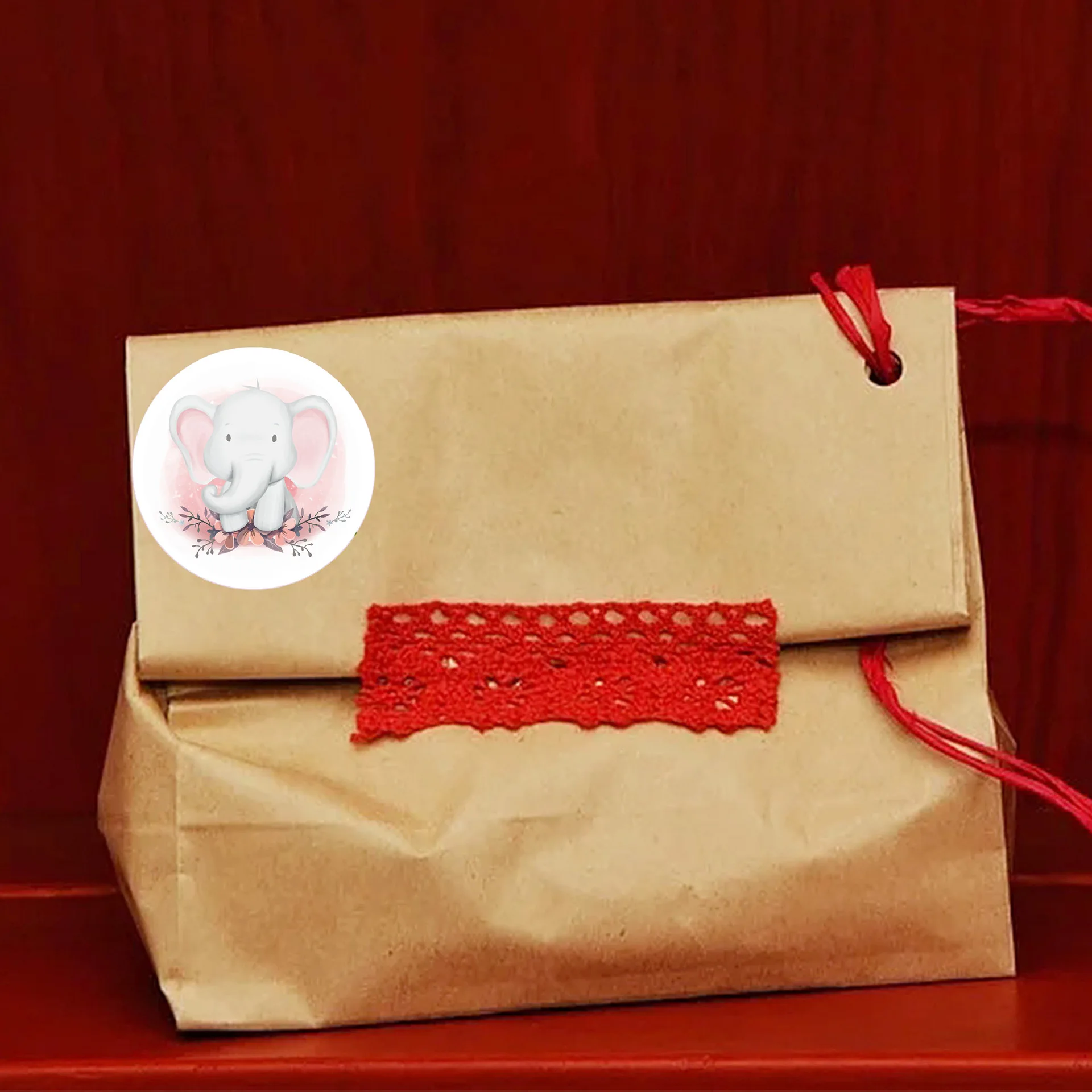 8 디자인 애니메이션 동물 라운드 스티커 만화 코끼리 하마 올빼미 토끼 문구 스티커 데칼 아이 장난감 선물, 100-500 피스