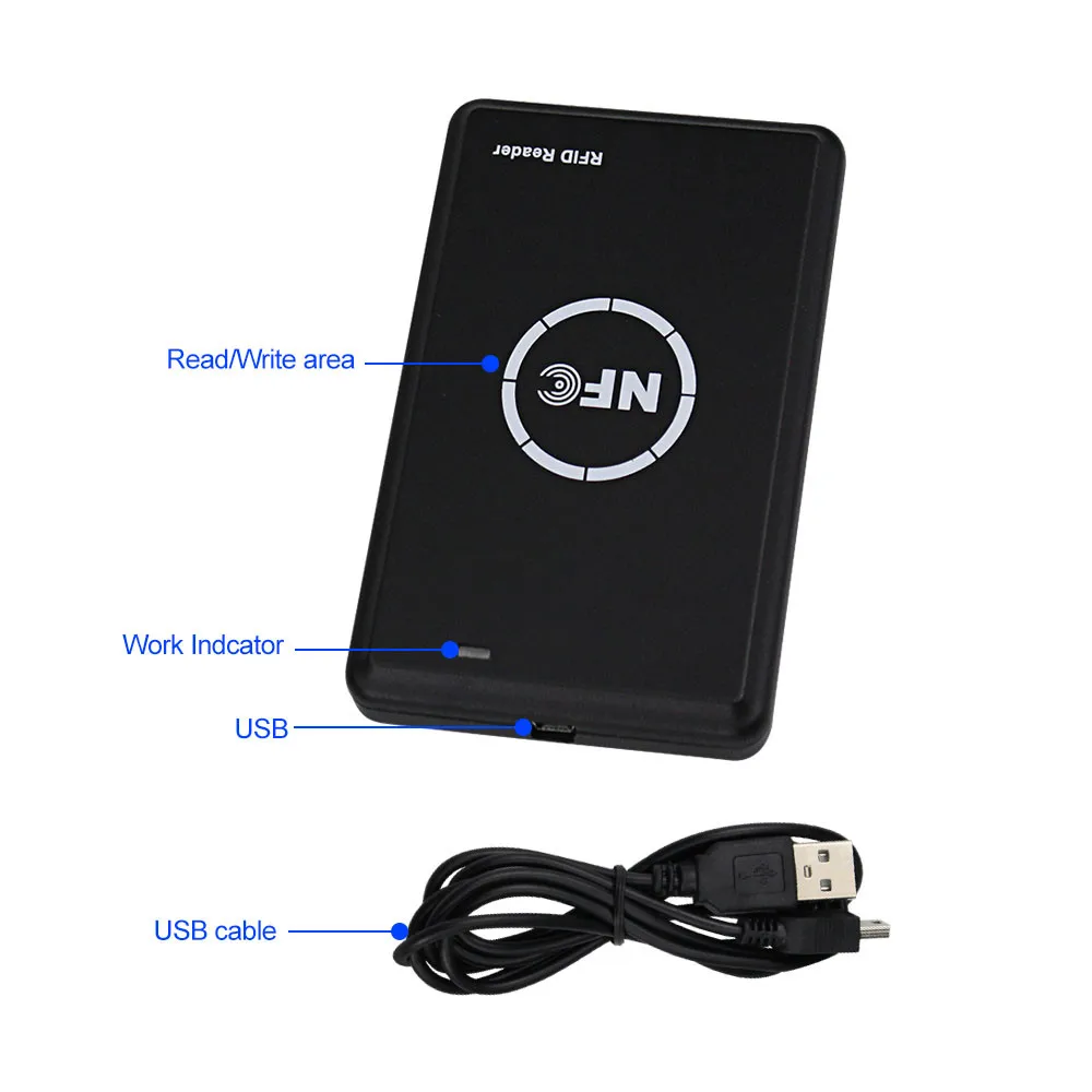 RFID 복사기 125KHz 열쇠 NFC 스마트 카드 리더 라이터, 13.56MHz 암호화 프로그래머, USB UID T5577 EM4305 카드 태그