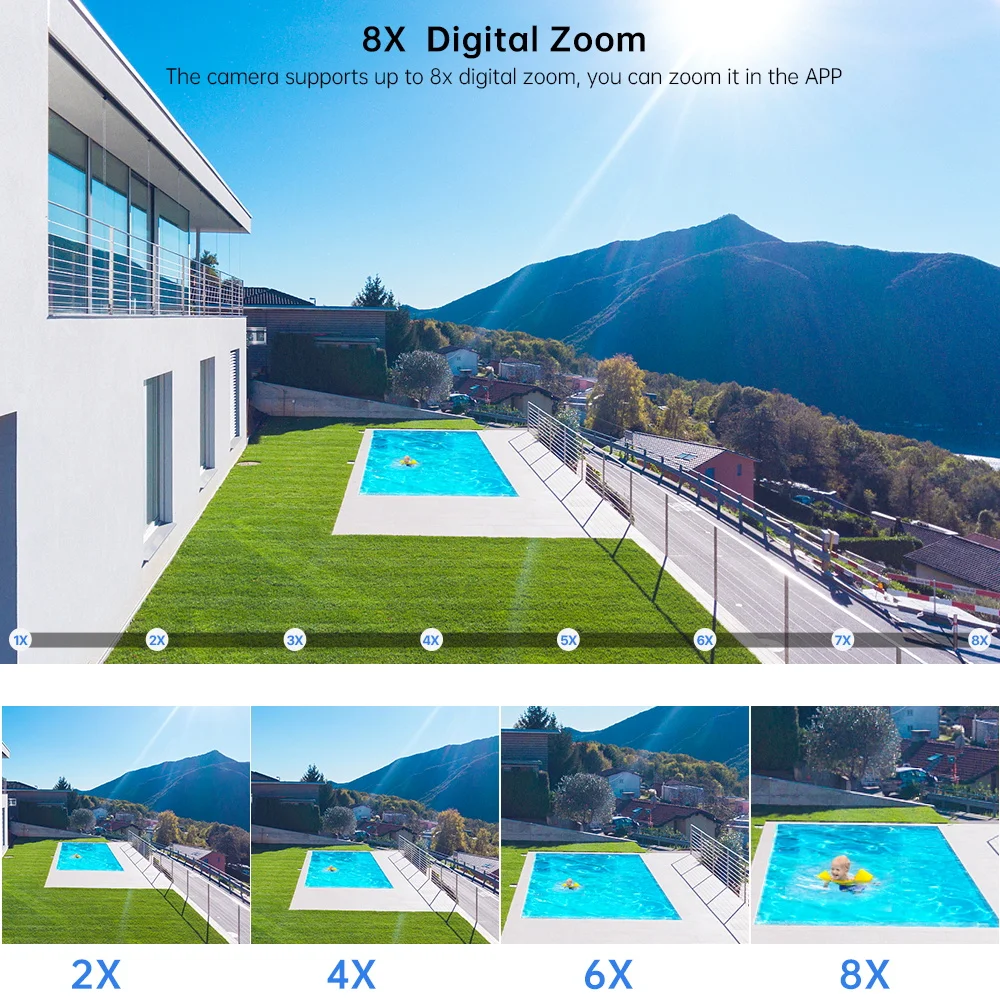 8mp 듀얼 렌즈 2.8mm -12mm 8x 줌 4K PTZ 와이파이 IP 카메라 야외 AI 인간 추적 CCTV 오디오, 홈 보안 감시 카메라