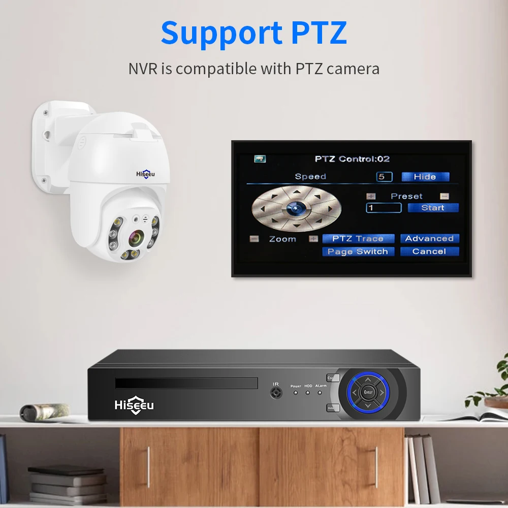 Hiseeu IP 보안 감시 카메라 얼굴 인식 CCTV 시스템, H.265 + 4CH 10CH 16CH POE NVR, 5MP 8MP 4K 오디오 비디오 레코더