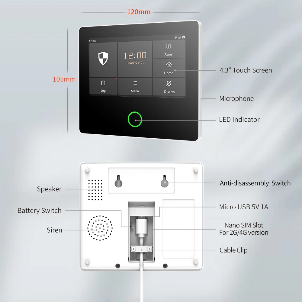 Staniot-와이파이 4G 홈 보안 시스템, 무선 보안 보호, Tuya 스마트 홈 알람 센서, 내장 사이렌, 알렉사와 함께 작동,지원 앱 원격 제어 도난 키트