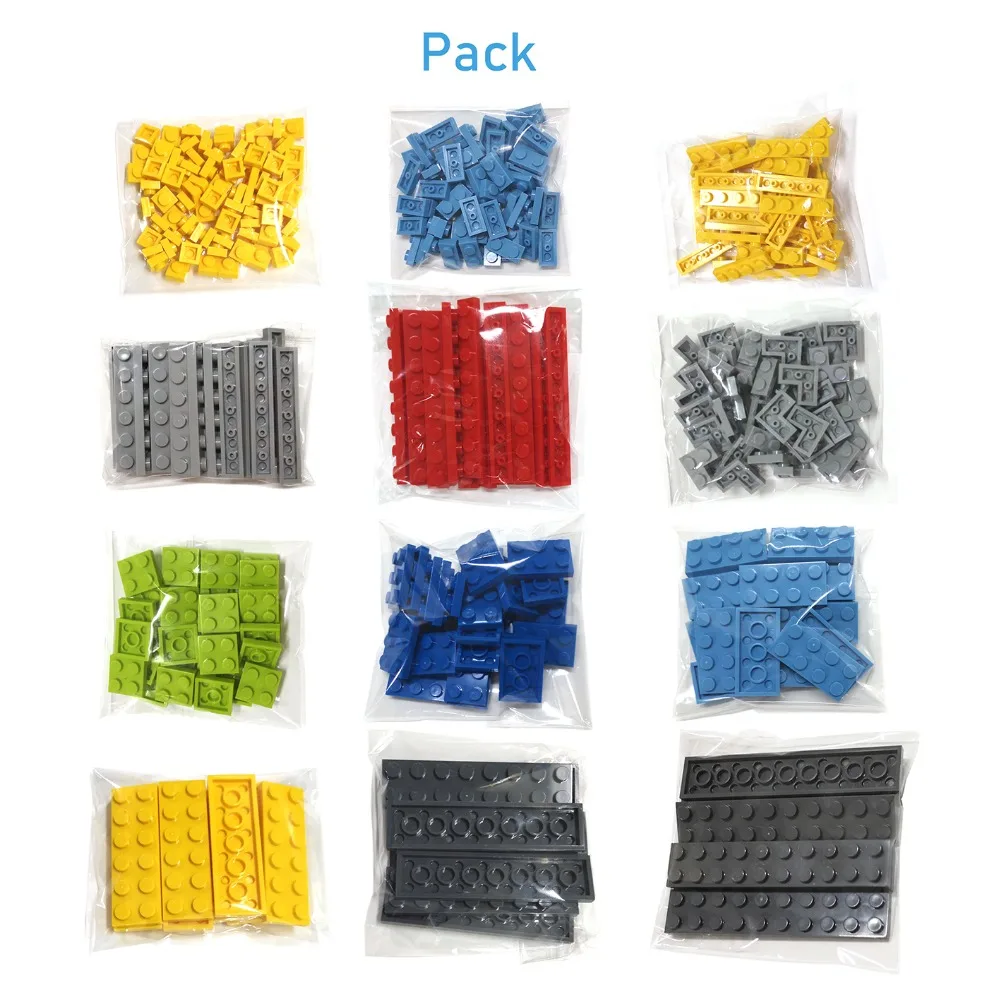 60pcs DIY 빌딩 블록 얇은 인물 벽돌 1x8 도트 12 색 교육 크리 에이 티브 크기 어린이위한 3460 완구와 호환 가능
