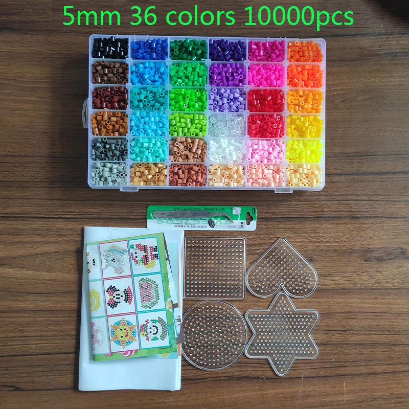 72/48 색상 박스 세트, 하마 비즈 장난감, 2.6mm, 5mm Perler, 교육용 3D 퍼즐, DIY 장난감, 퓨즈 비즈 페그보드 시트, 다림질 종이