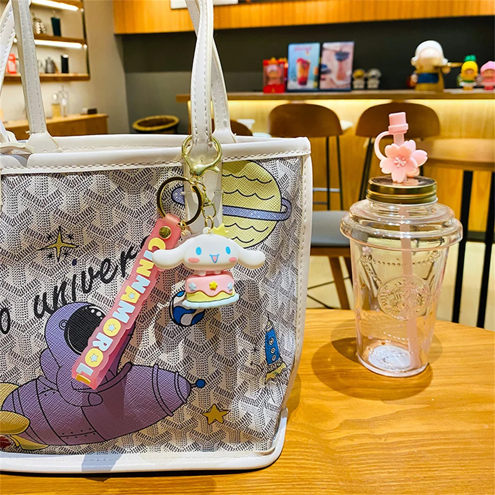 애니메이션 산리오 키체인 시나모롤 키체인 펜던트, 만화 자동차 키링 가방 펜던트 장식품, 귀여운 인형 소녀 선물