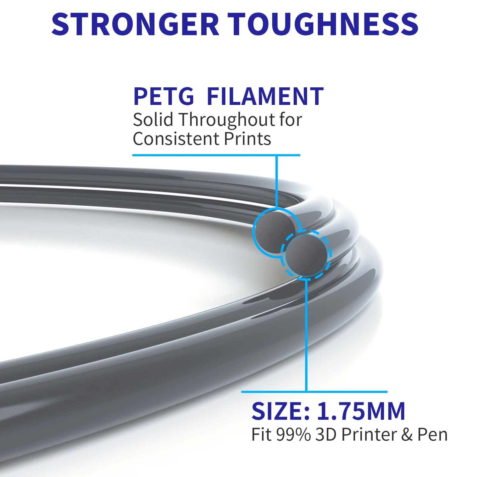 GEEETECH-순수 PETG 3D 프린터 필라멘트, 진공 포장, 엉킴 방지, 3d 프린팅 재료, 1kg 1.75mm 1KG(2.2LBS)