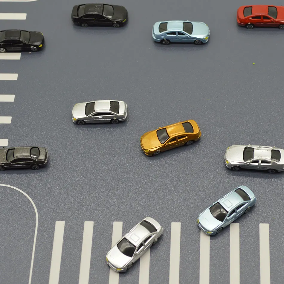 시뮬레이션 자동차 모델 규모 1:150 플라스틱 차량 Diy 모래 테이블 건축 디오라마 키트 10/20/50Pcs
