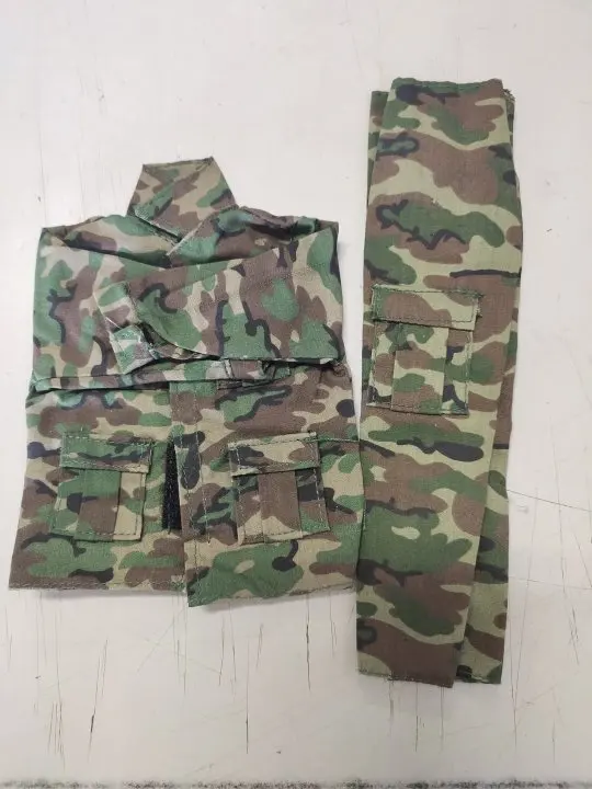 1/6 스케일 정글 위장 전투 유니폼, 군인 의류 세트, 12 인치 남성 군사 액션 피규어 바디