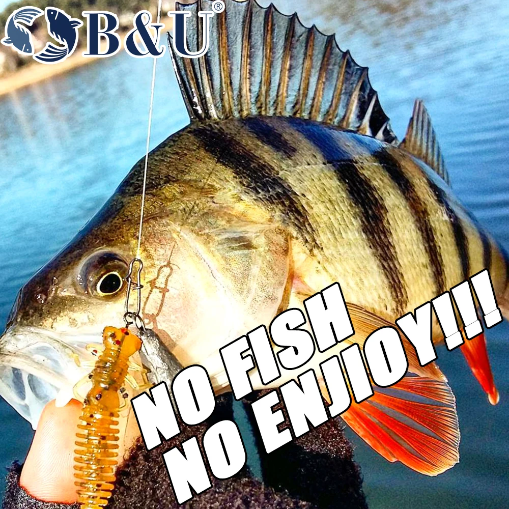 B & U 애벌레 소프트 낚시 미끼 인공 미끼 실리콘 Wobblers For Pike Swimbait Jigging Plastic Baits Worm