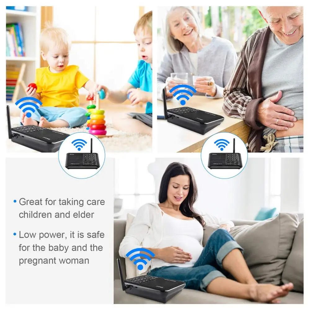 Wuloo 1 마일 장거리 무선 인터콤 시스템, 홈 하우스 비즈니스 사무실, 방과 방 간 통신