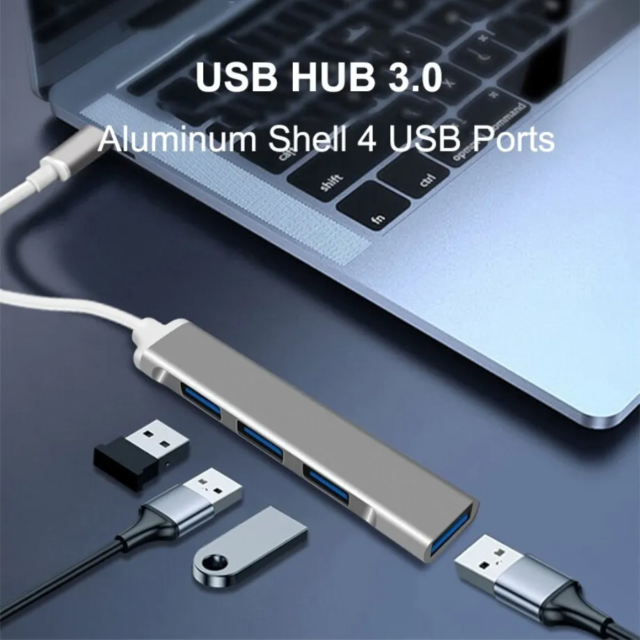 USB C 허브 3.0 C타입 4 포트 멀티 USB 분배기 어댑터 OTG, 화웨이 샤오미 맥북 프로 13 15 에어 프로 PC 컴퓨터 액세서리